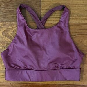 Fabletics No Bounce High Impact Sports Bra- garnet shine